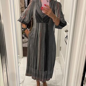 Universal Thread Silver Gray Pleated Wrap Dress